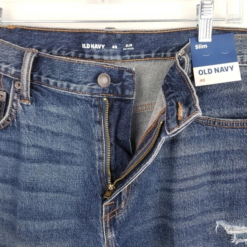 Old Navy #549110 Slim Built-In Flex Distressed Denim Jean Shorts NWT - Picture 6 of 14